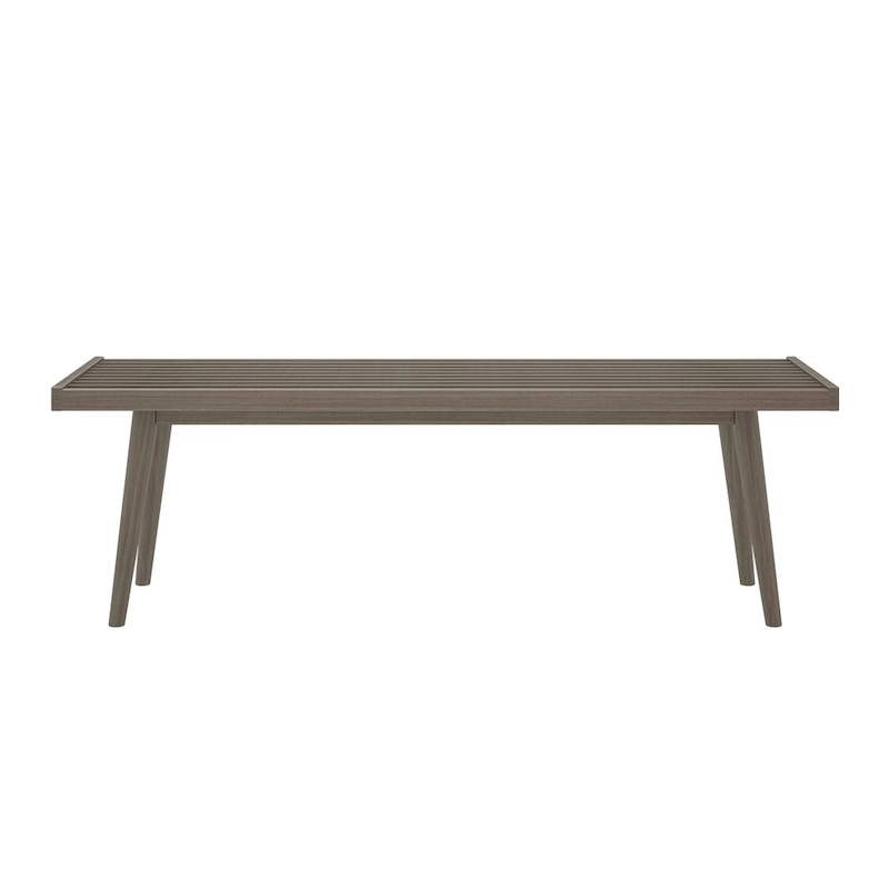Plank and Beam Mid Century Double Wood Entryway Bench - 56.3 L x 16.5 W x 17.5 H
