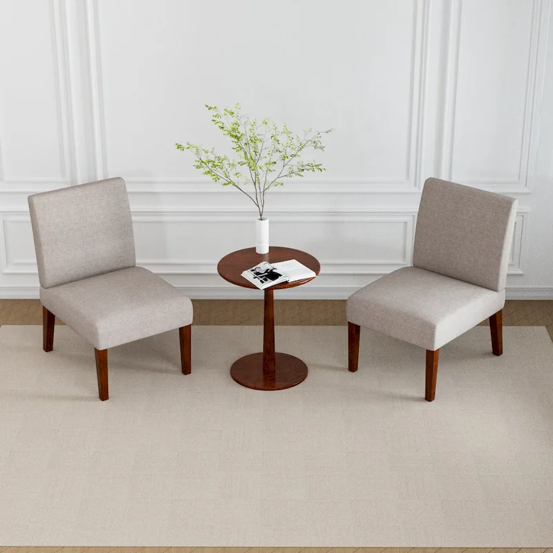 18.7 Side Chairs with Round Table (Set of 2)