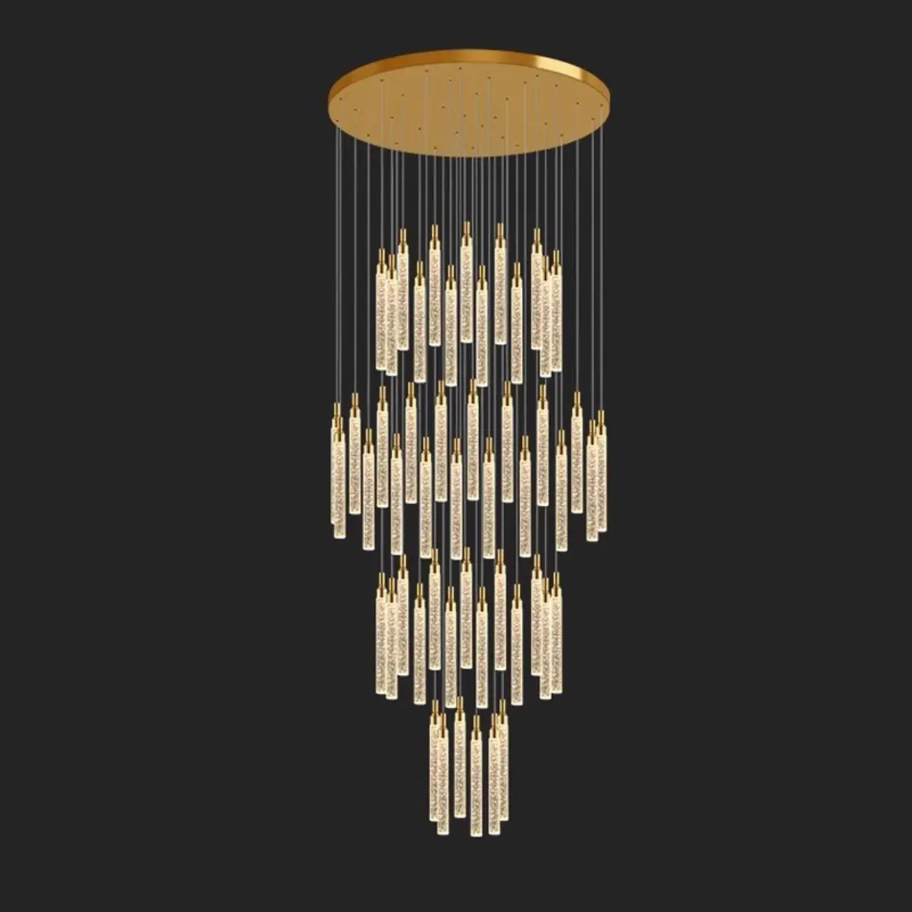 Modern Spiral Crystal Gold LED Chandelier Pendant Light