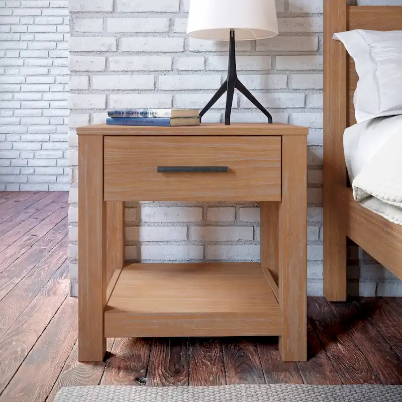 Loft Solid Wood 1-drawer Nightstand