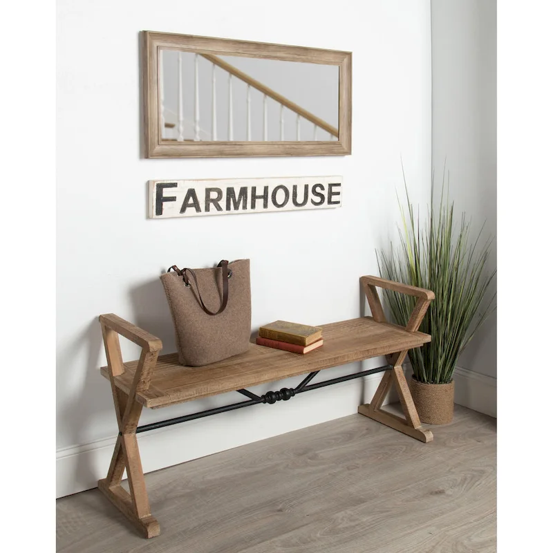 Kate and Laurel Travere Wood Bench