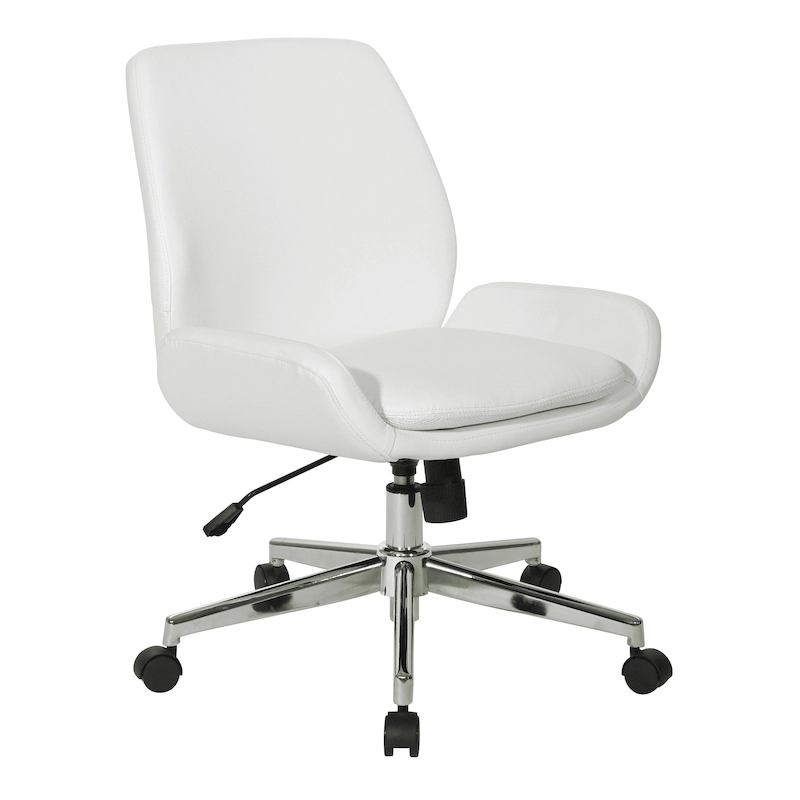 Office Chair with Faux Leather and Chrome Finish Base
