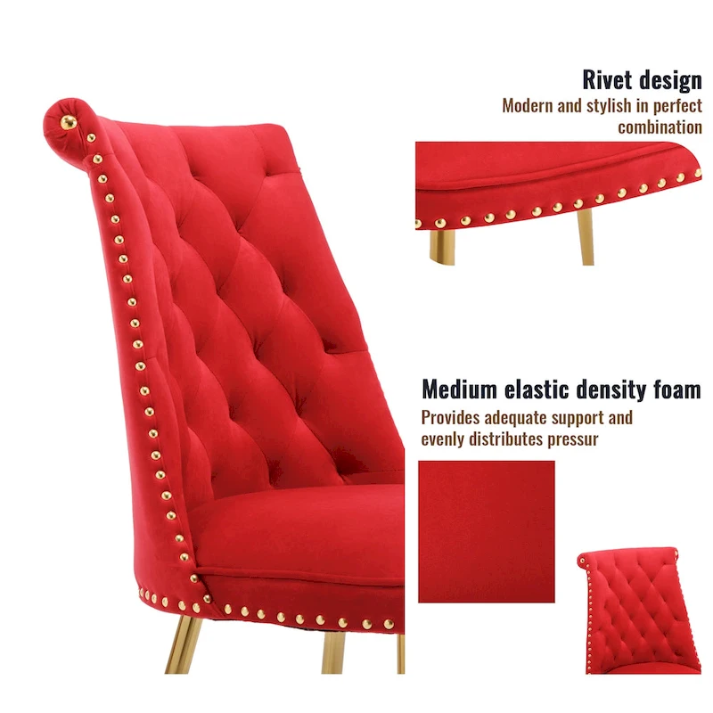 7-Piece Clihome Walut Wood Dining Table with Velvet Chair Dining Chair