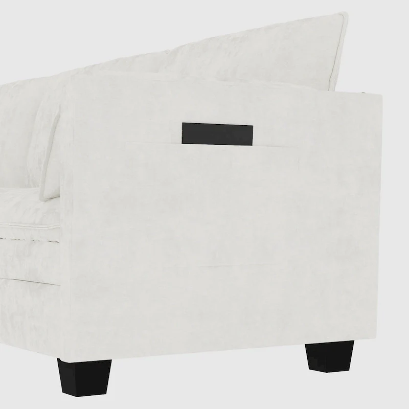 Christopher Knight Home - Noah 141.5  U-Shaped 6-Seater Sofa Couch with Movable Ottoman and Armrest Pockets, Fabric Upholstery