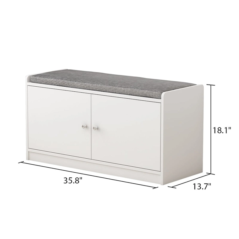 Timechee Entyrway Shoe Change Bench Storage Cabinets with Cushion