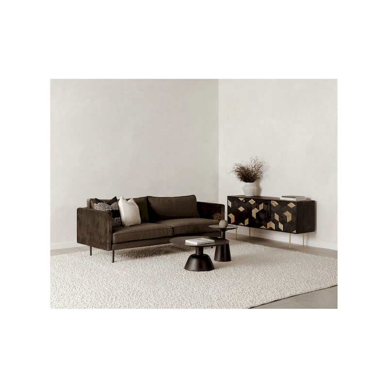 Macari Nelson Modern Solid Mango Wood Pedestal Coffee Table - 30W x 30D x 14H