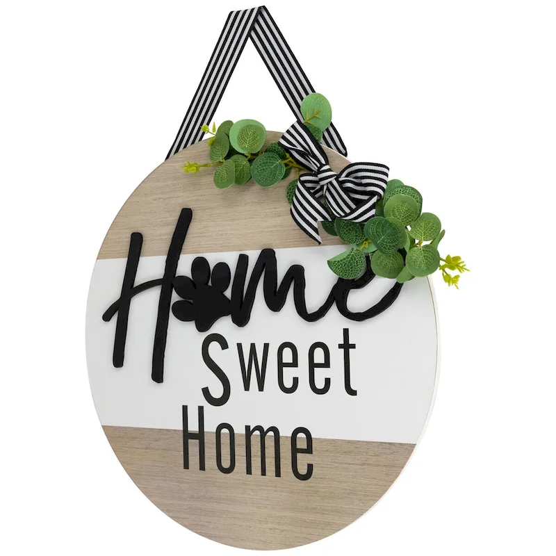 Home Sweet Home Paw Print Wall Sign - 15.75