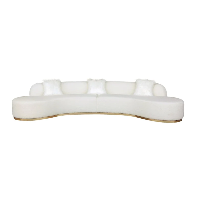 Curved Sofa with 3 Pillow Included