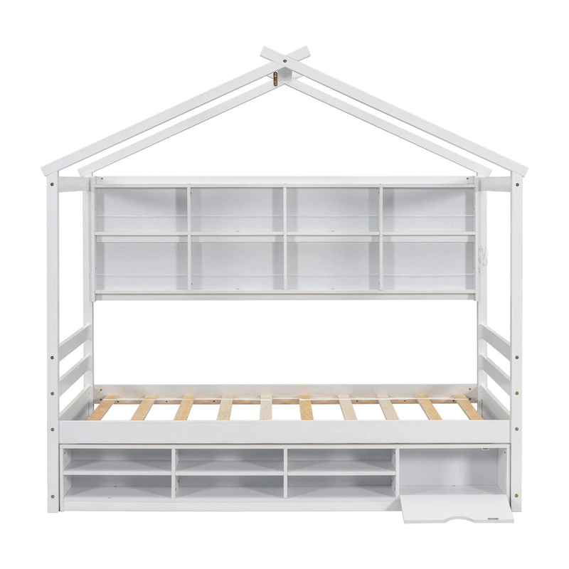 QQ Twin House Bed with Roof Frame