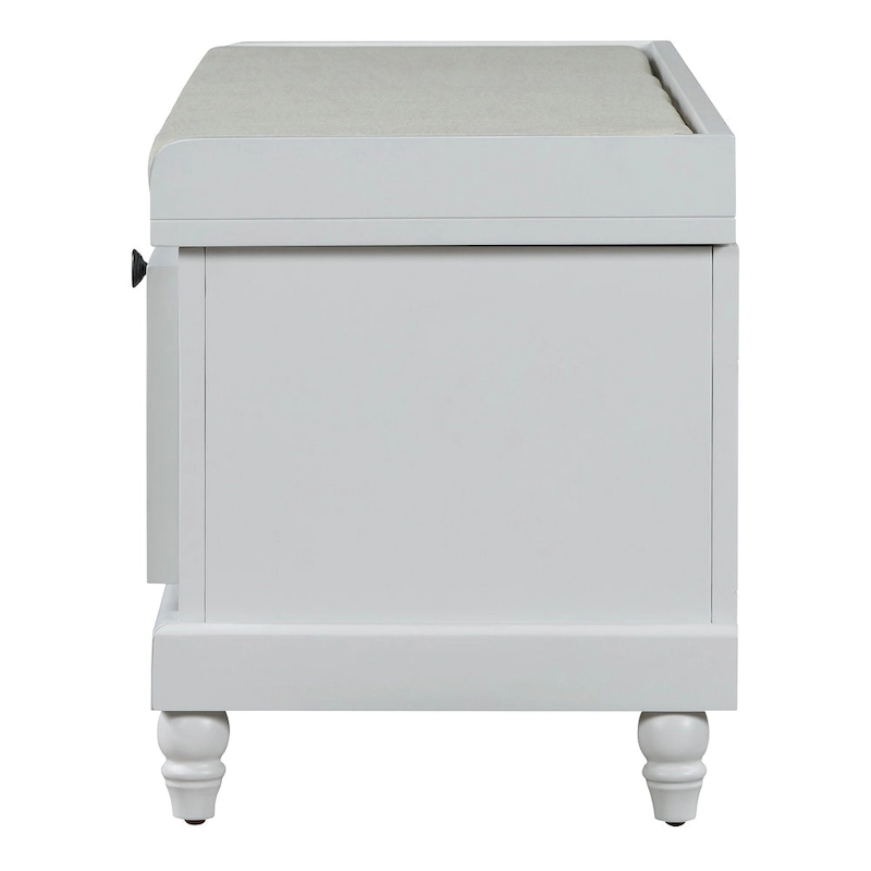 Classic Fluted Shoe Bench with Cushion & 3 Drawers