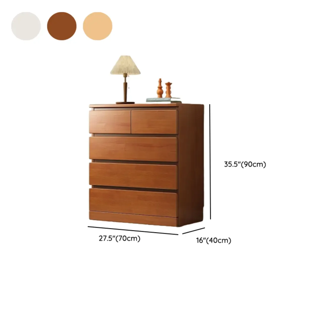Modern Natural Wood Gloss Surface Dresser with 8-Drawers