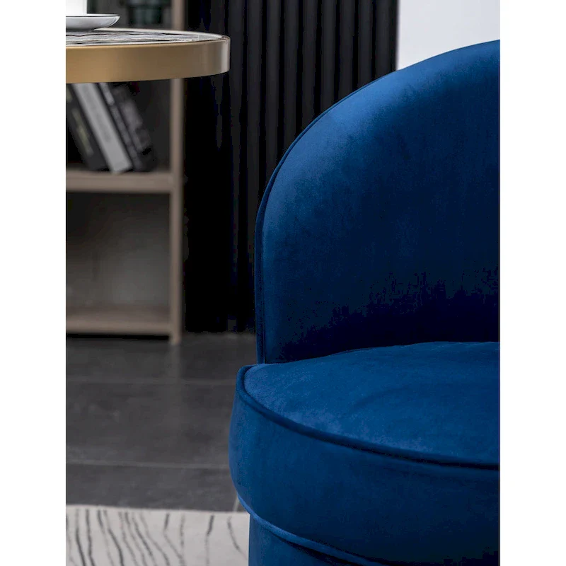 Blue 22 Upholstered Velvet Accent Chair with Swivel Base