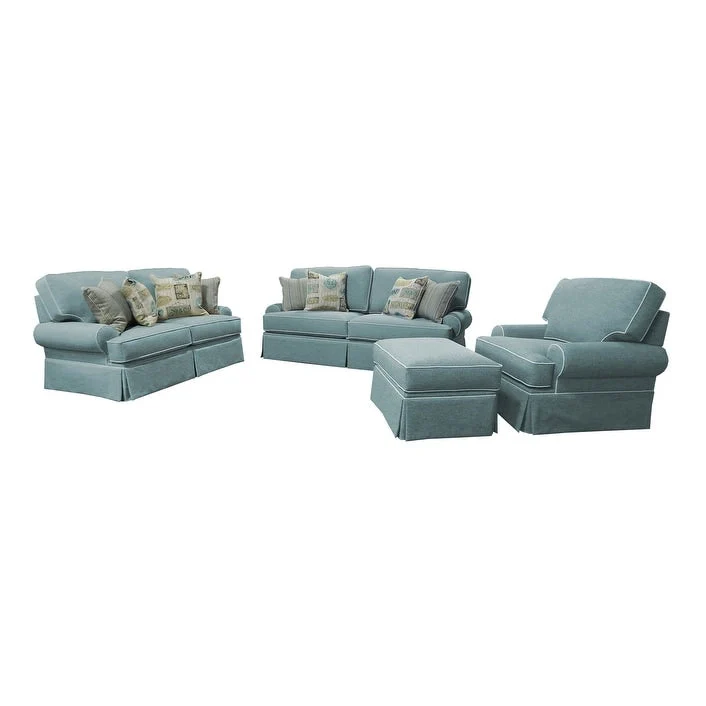 Classics Model Coastal Aqua Series Sofa with Four Accent Pillows