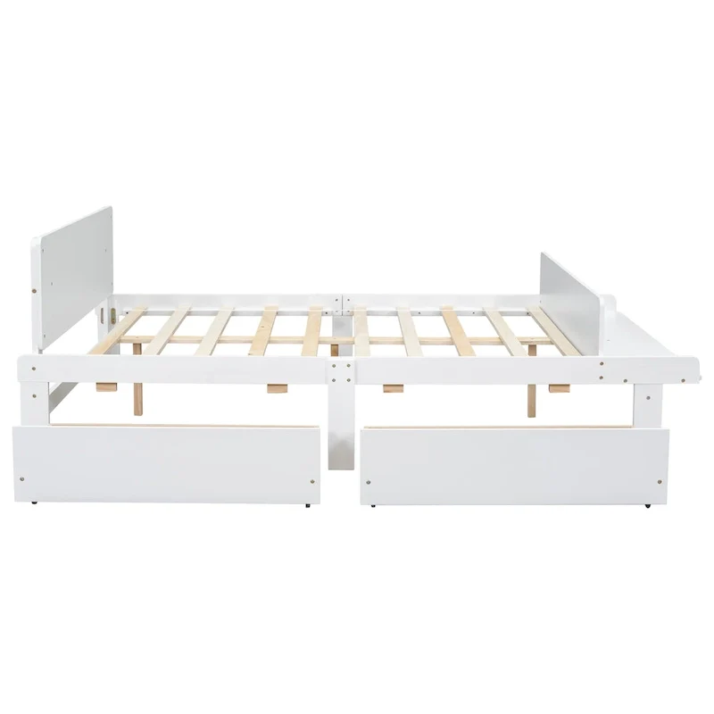 Full Bed with Footboard Bench,2 drawers