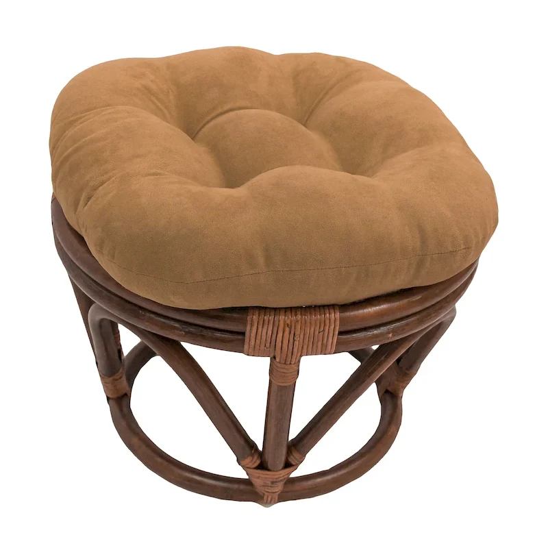 Bali 18-inch Footstool with Microsuede Cushion