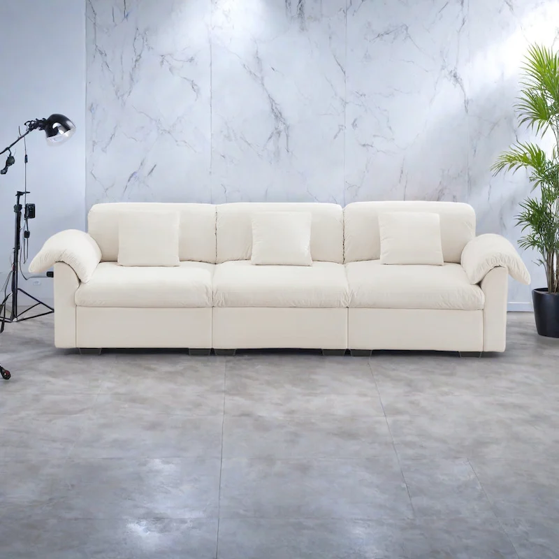 119 Velvet 4-Seater Sofa with Storage - Flexible Design And Luxurious Comfort