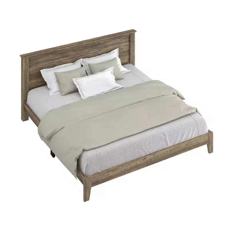 Galano King Tiena Lencia Bed with Headboard  Knotty Oak