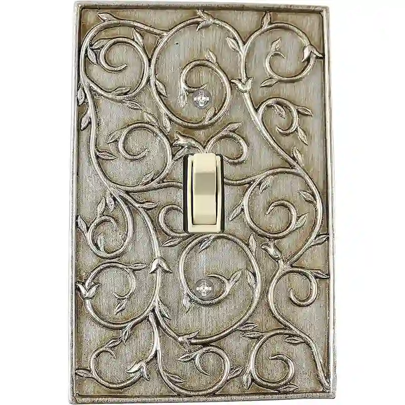 Meriville French Scroll 1 Toggle Wallplate, Single Switch Electrical Cover Plate