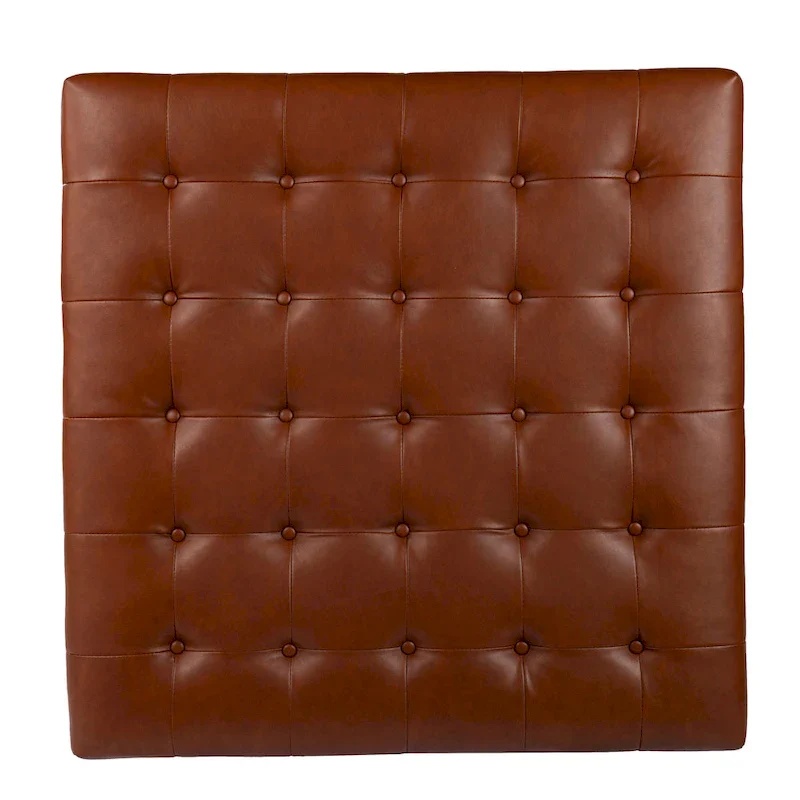 SEI Furniture Healy Faux Leather Tufted Ottoman
