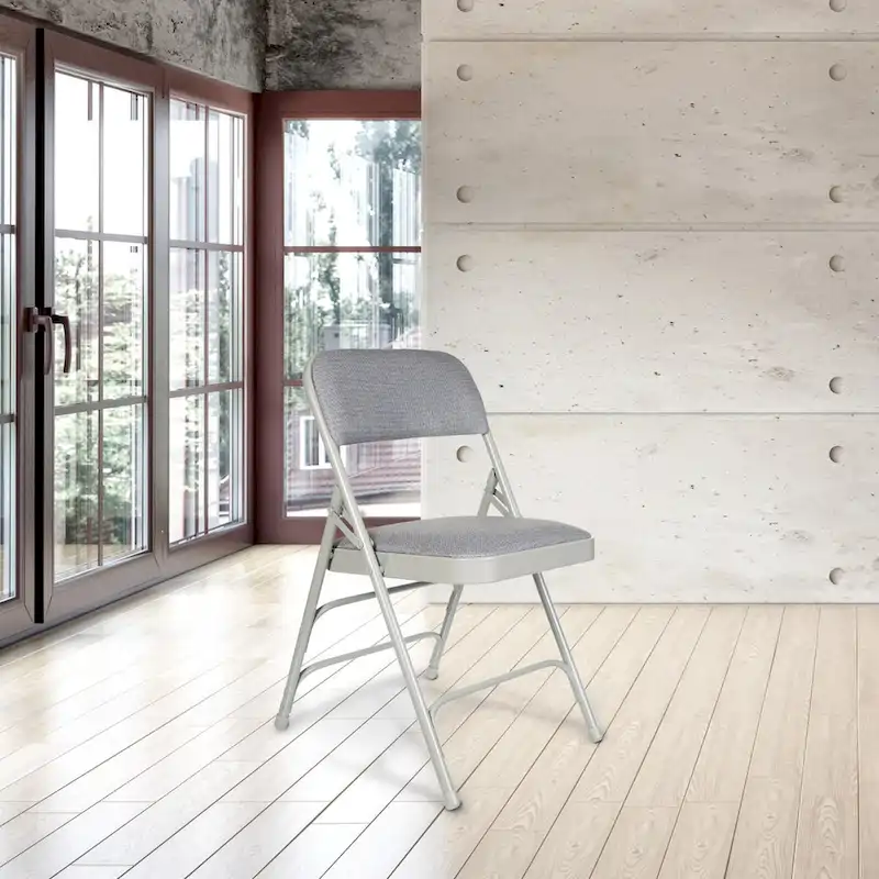 Hampden Furnishings Bernadine Collection Fabric Triple Brace Folding Chair, Pack of 4