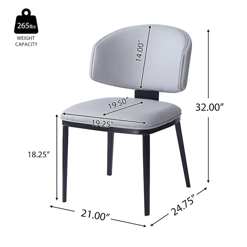 '- PU Leather Upholstered Dining Chairs