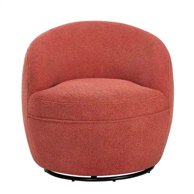 Roundhill Furniture Galleria 360 Swivel Teddy Sherpa Fabric Barrel Chair