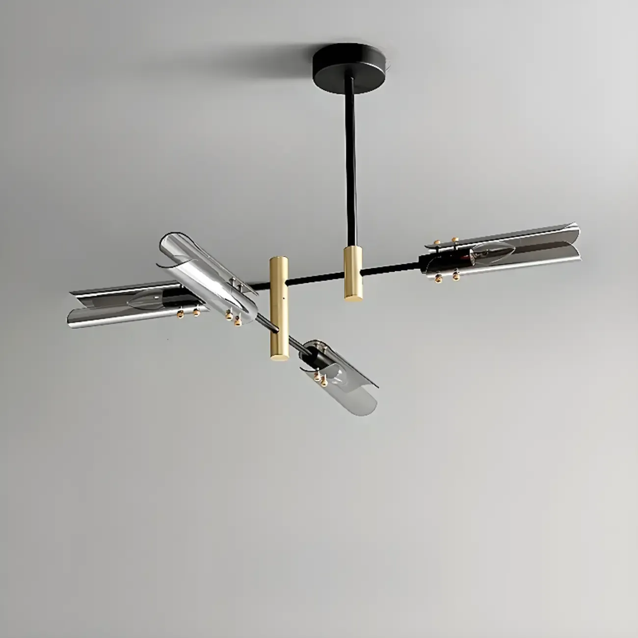 Modern Industrial Linear Chandelier with Adjustable Height