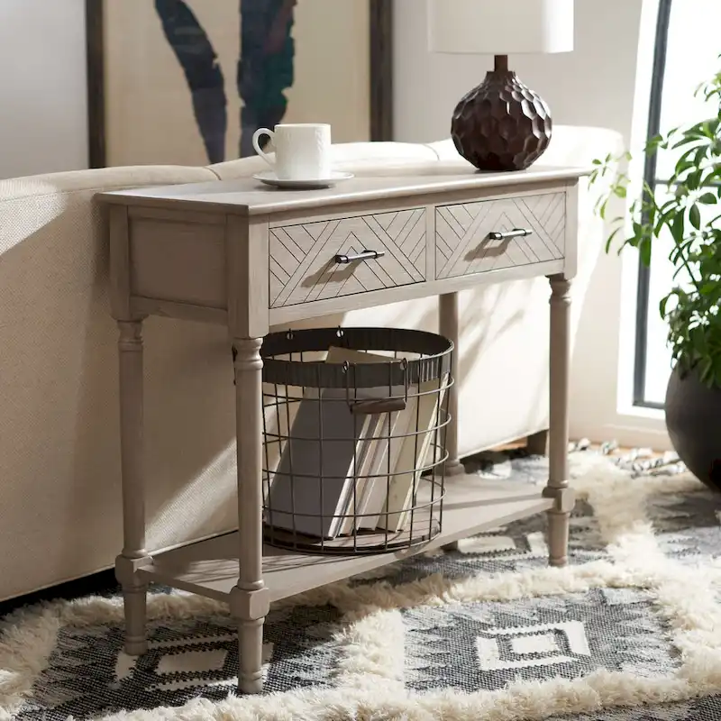 SAFAVIEH Eryka 2-Drawer Console Table - 35.5 W x 13 L x 29.5 H - 36Wx13Dx30H