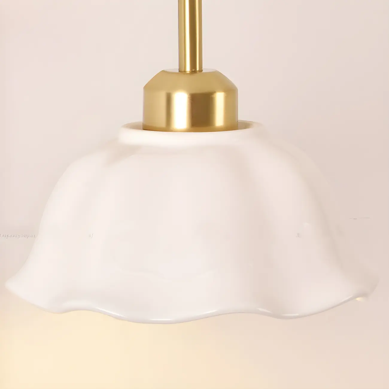 Modern Gold White Ceramic Pull Chain Wall Sconce