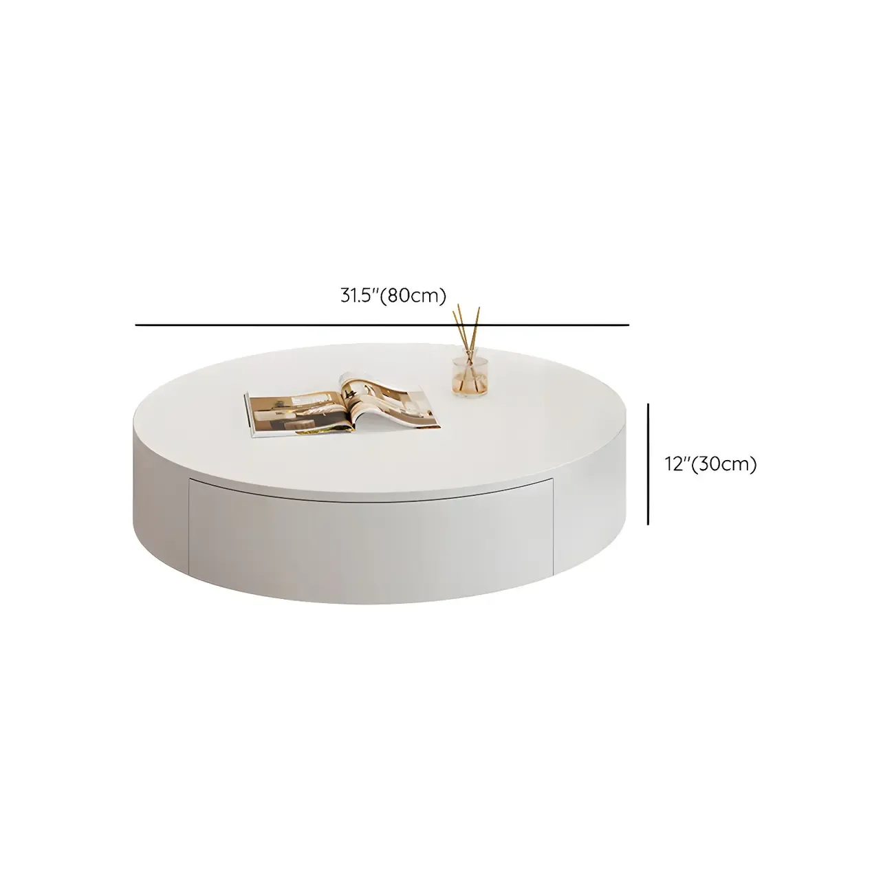 Modern Wooden White Round Nesting Coffee Tables