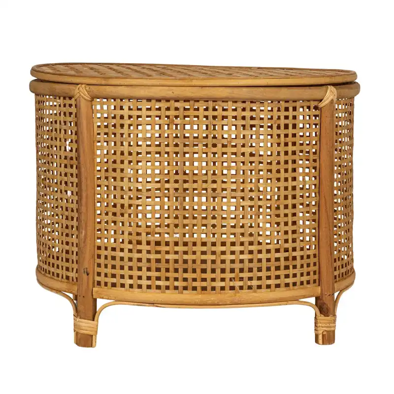 Bamboo and Rattan Accent Table