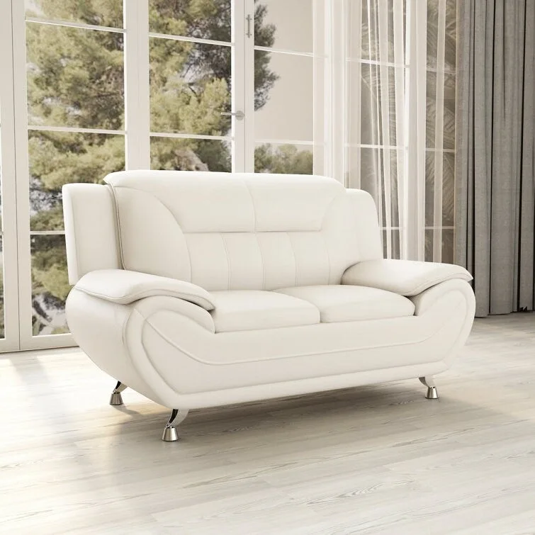 Sanuel 61.3 Faux Leather Pillow Top Arm Loveseat - N/A