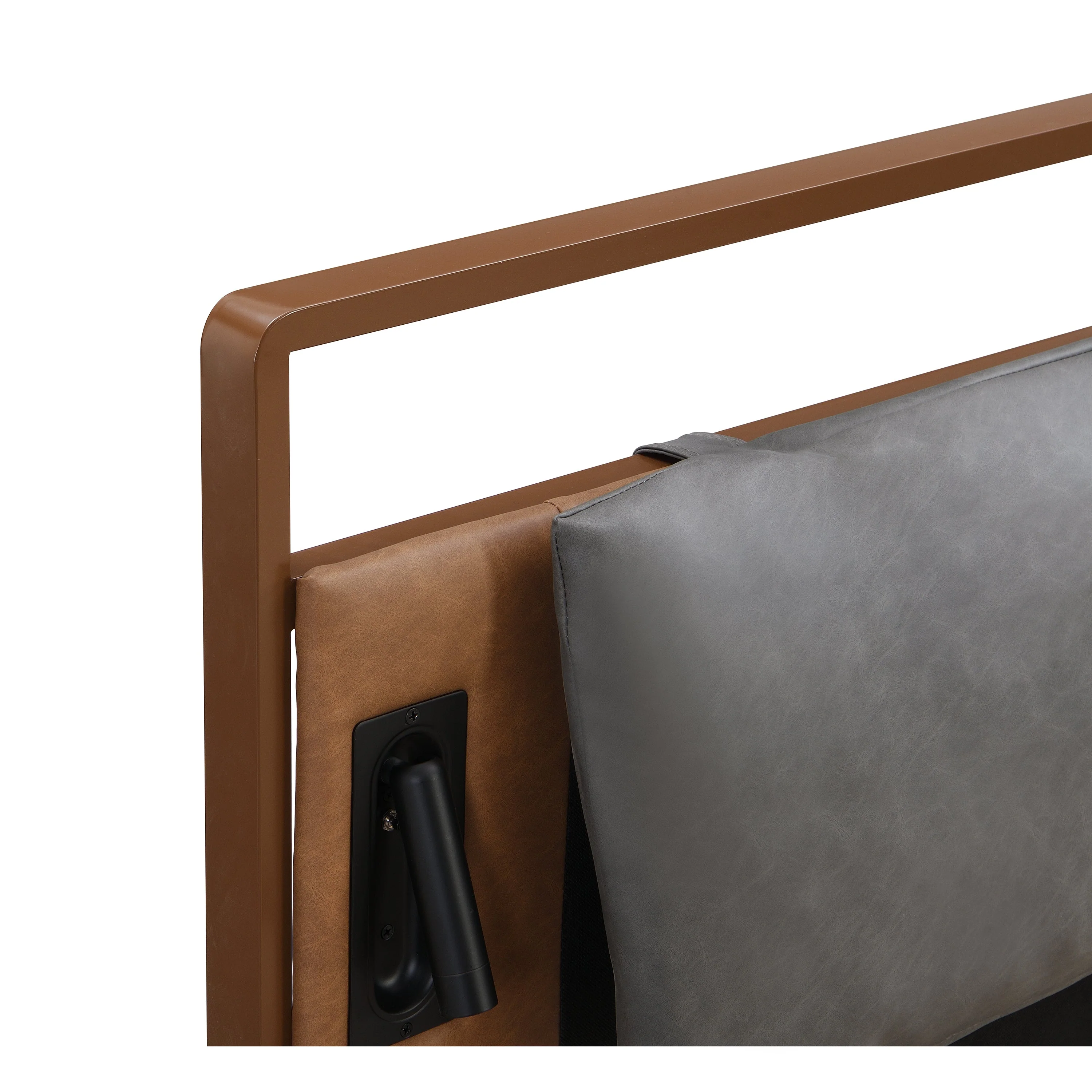 Faux Leather Upholstered King Bedframe with Night Lights