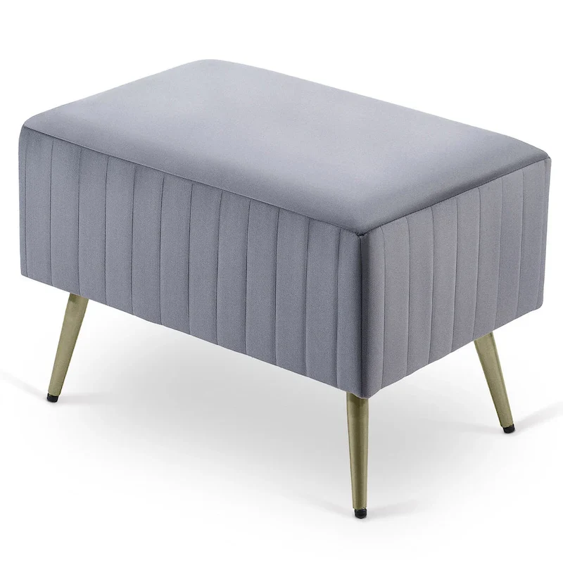 24  Modern Upholstered Entryway Bench with Padded Velvet Seat