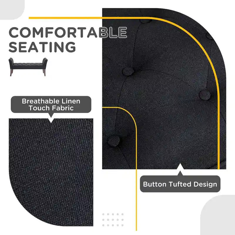 End of Bed Bench with Button Tufted Design,Upholstered Entryway Bench