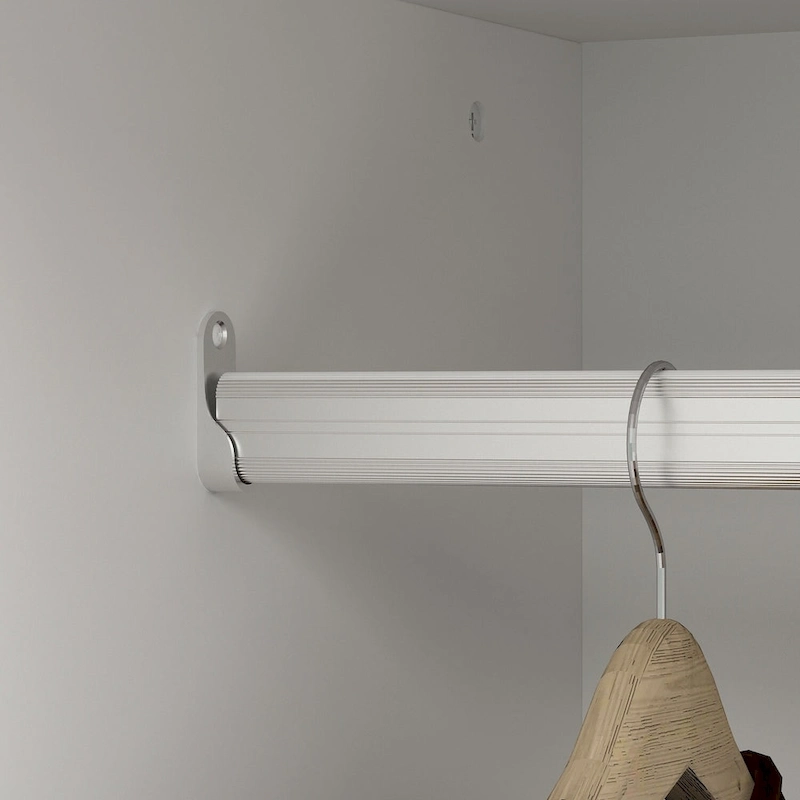 Home Traditional 2 Drawer Freestanding Wood Armoire in White Lacquer - 63 Wx71.3