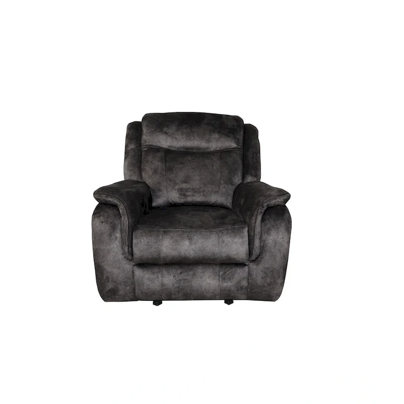 Harbor 39 Inch Manual Recliner Chair, Pocket Coils, Gray Faux Suede Velvet
