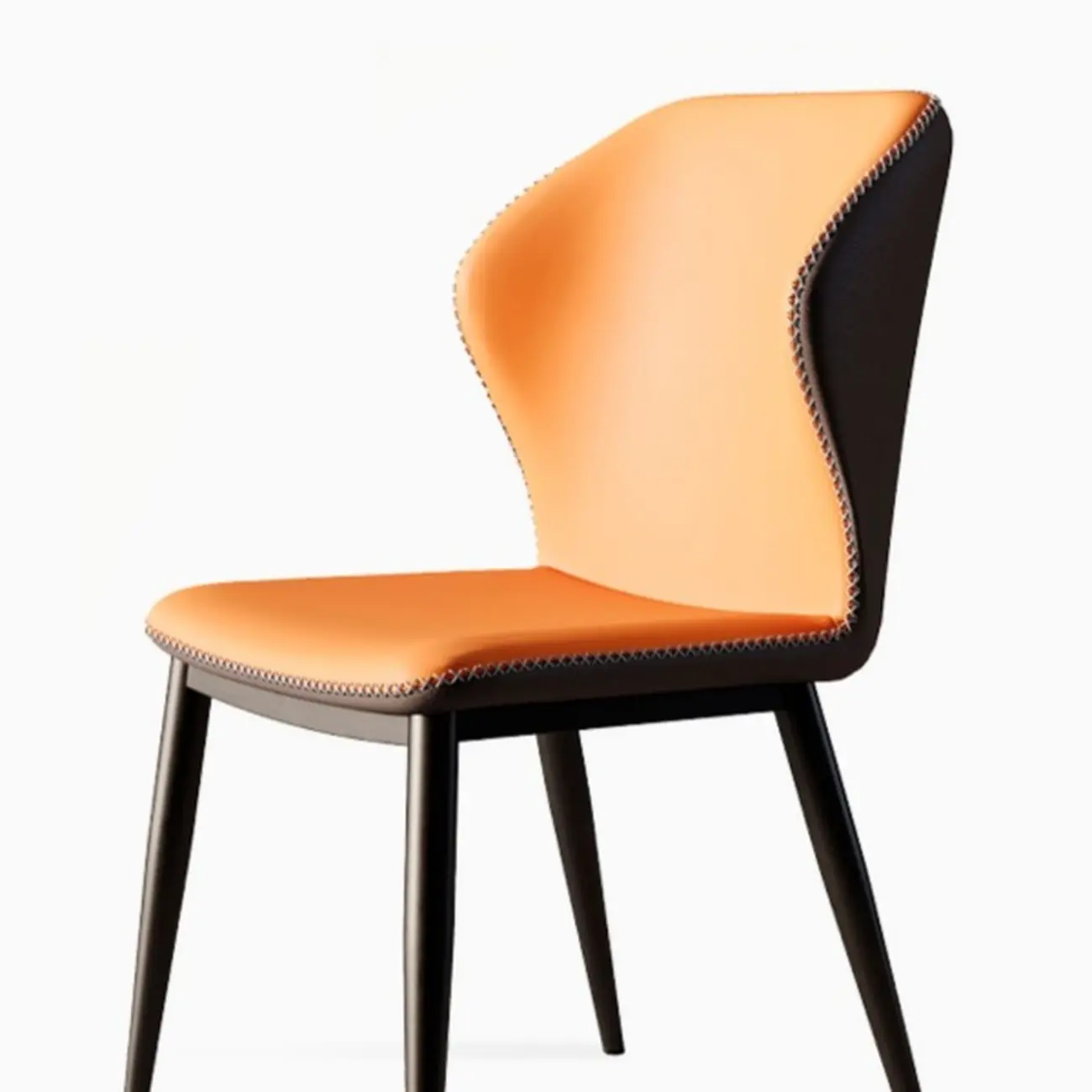 Scandinavian Faux Leather Wingback Dining Chairs