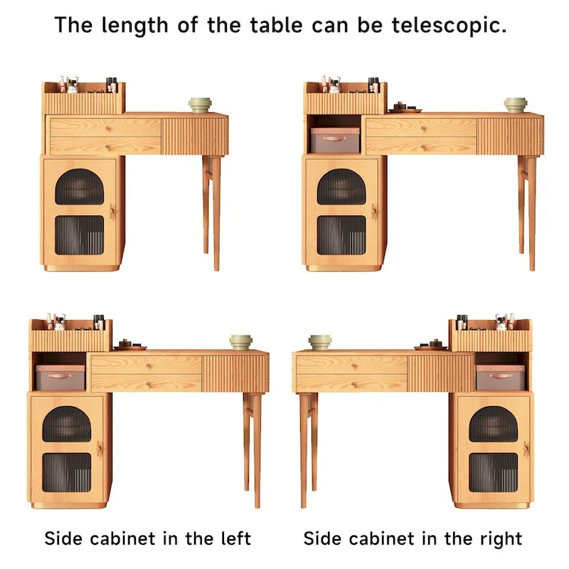 JASIWAY Vanity Makeup Table with 3 Drawers