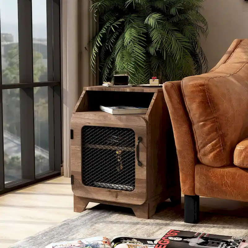 DH BASIC Rustic Oak 16-inch 3-Shelf End Table by Denhour