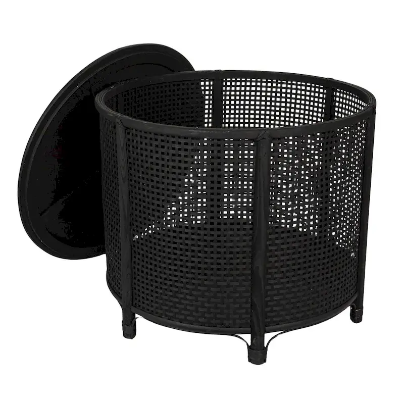 Bamboo and Rattan Accent Table