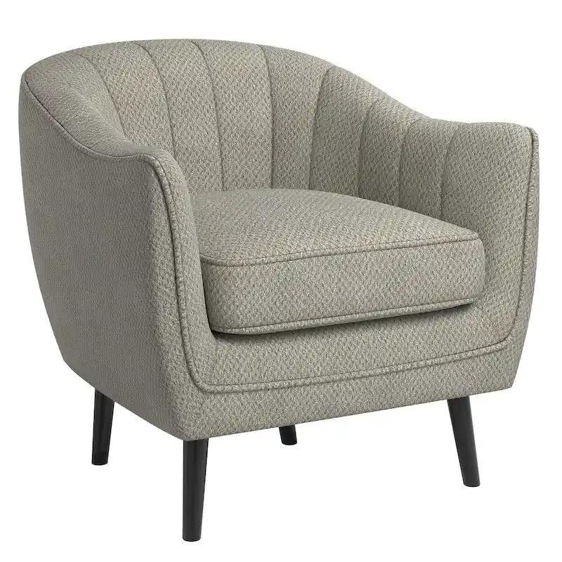 Mid-Century Channel-Tufted Accent Chair with Removable Cushion Cover