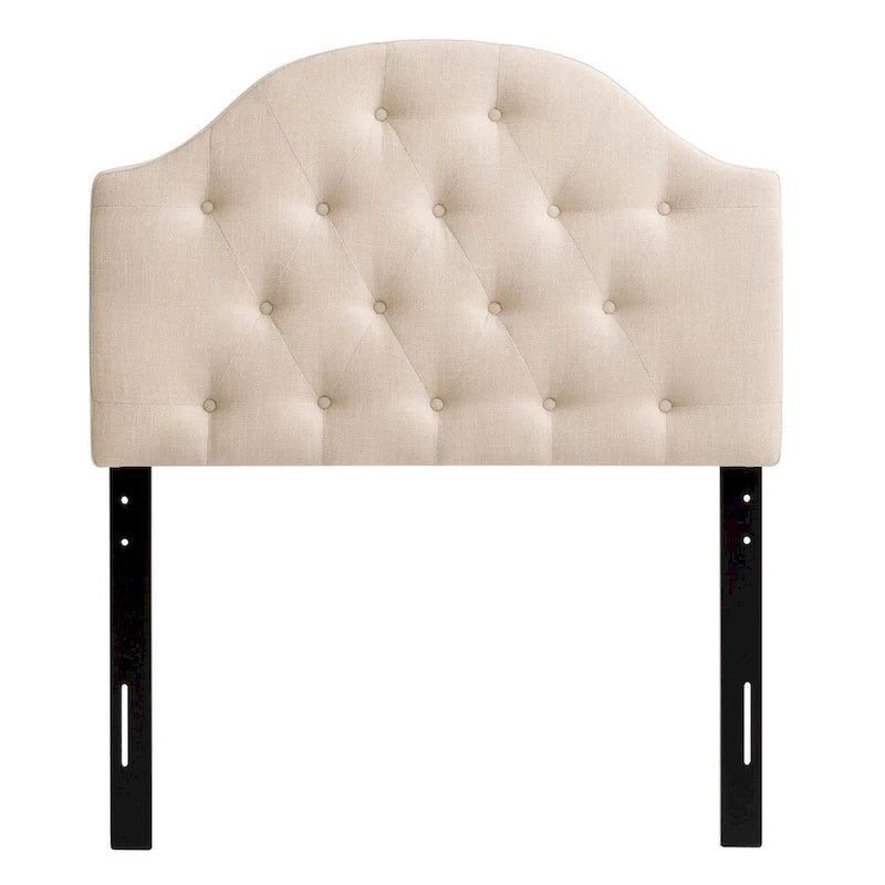Diamond Tufted Fabric Arched Panel Headboard - Twin