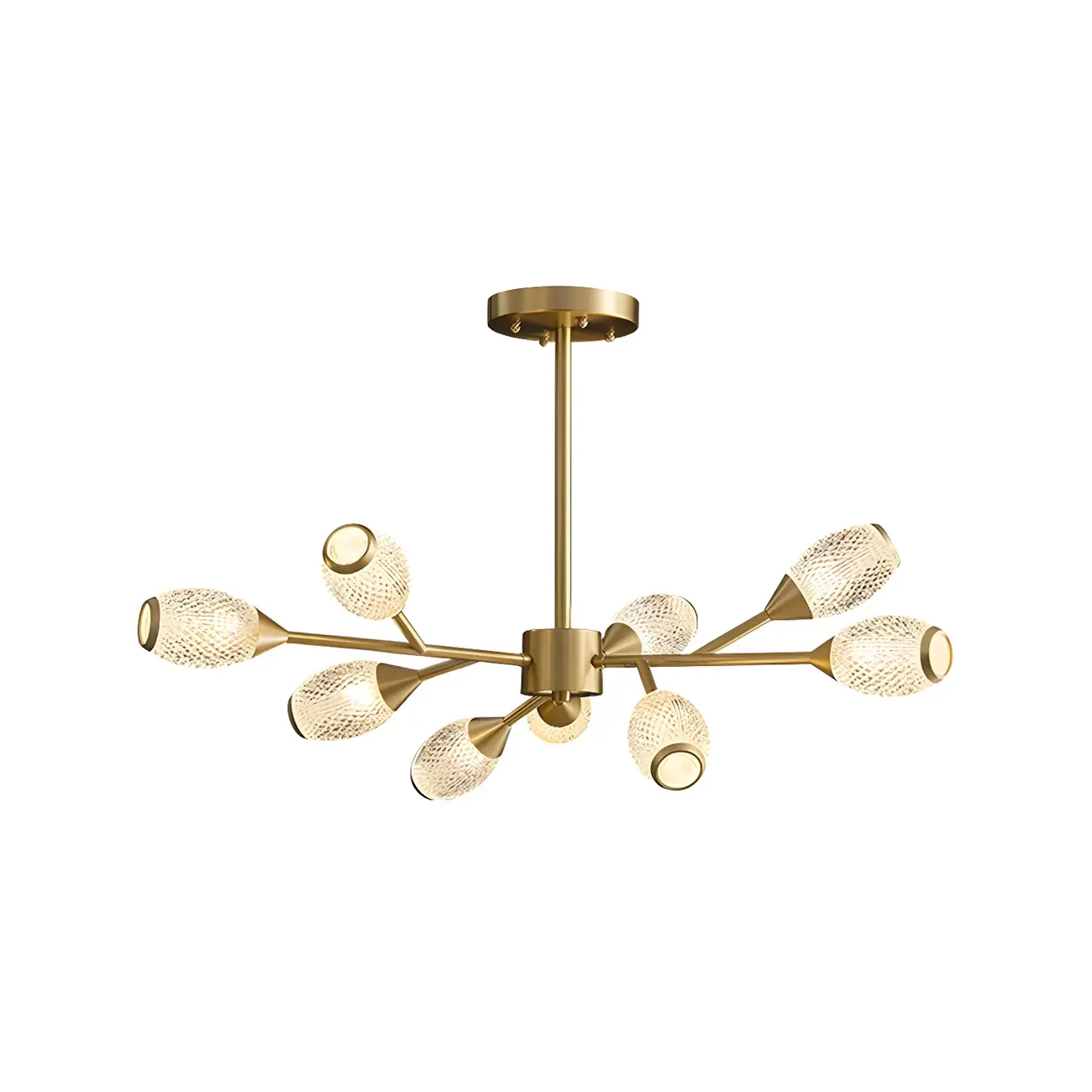 Mid-Century Modern Globe Brass Sputnik Chandelier