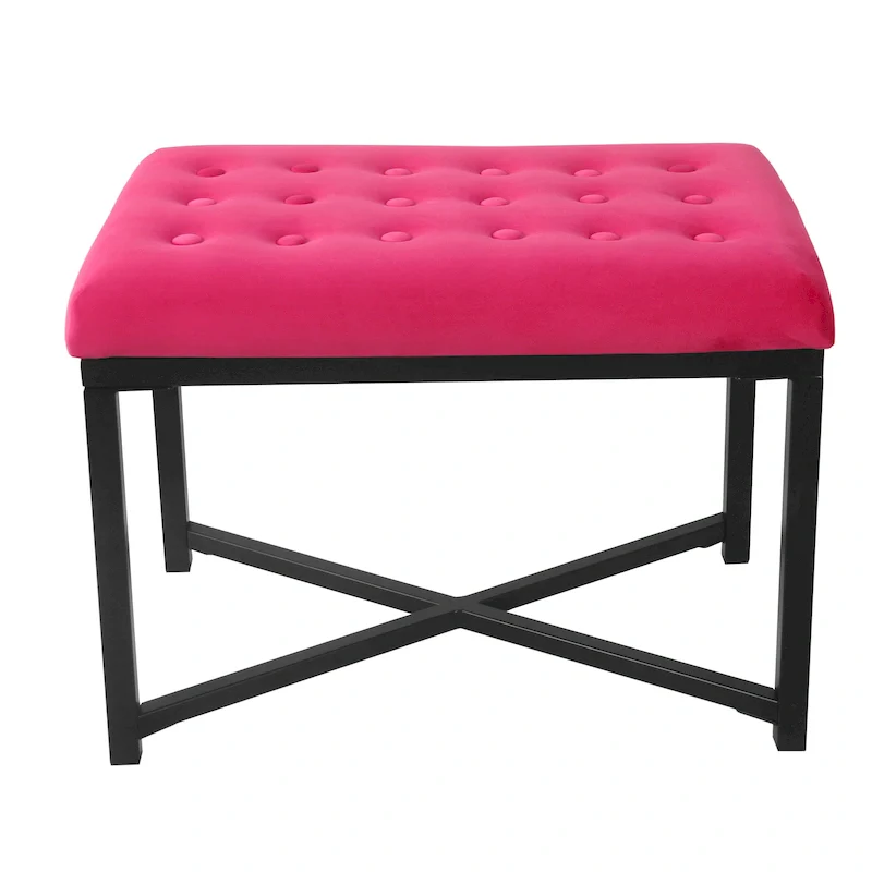 Velvet Tufted Footstool