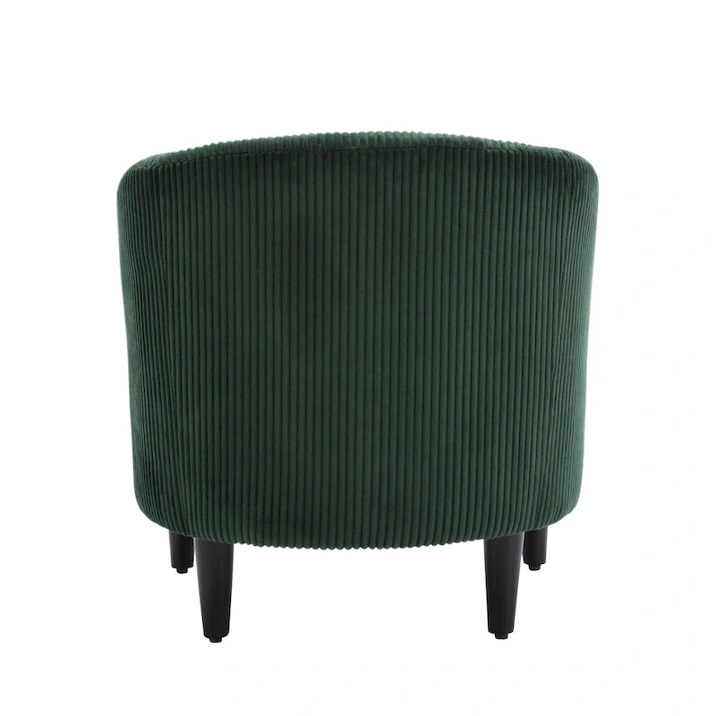 Emerald 24.8 Upholstered Barrel Chair with Wood Legs and Pillows