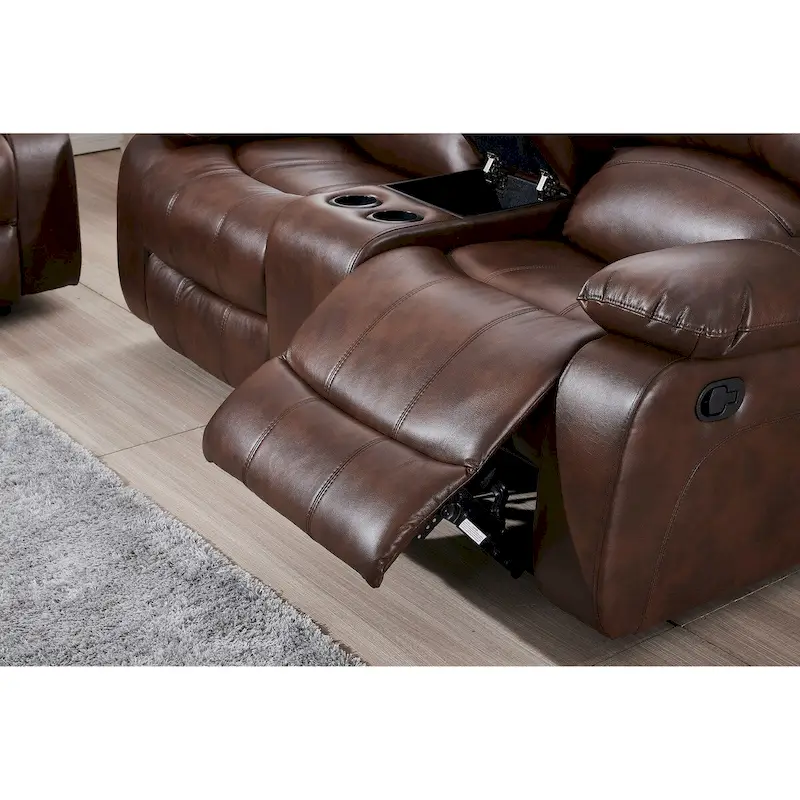 Betsy Furniture 2 Piece Bonded Leather Reclining Living Room Set, Sofa and Loveseat