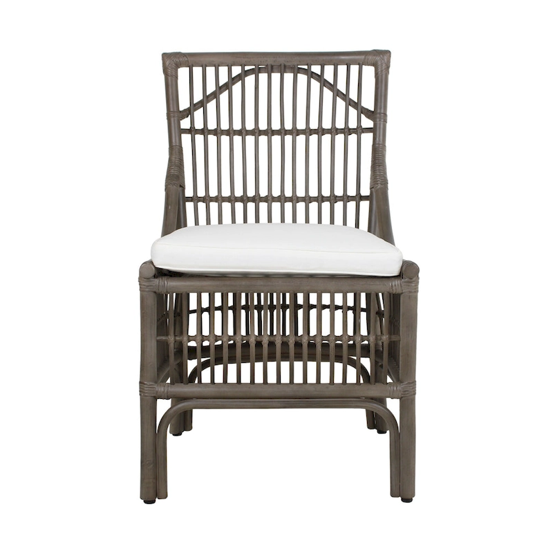 Rattan Slat Back Cushioned Dining Chairs, Set of Two by East at Main