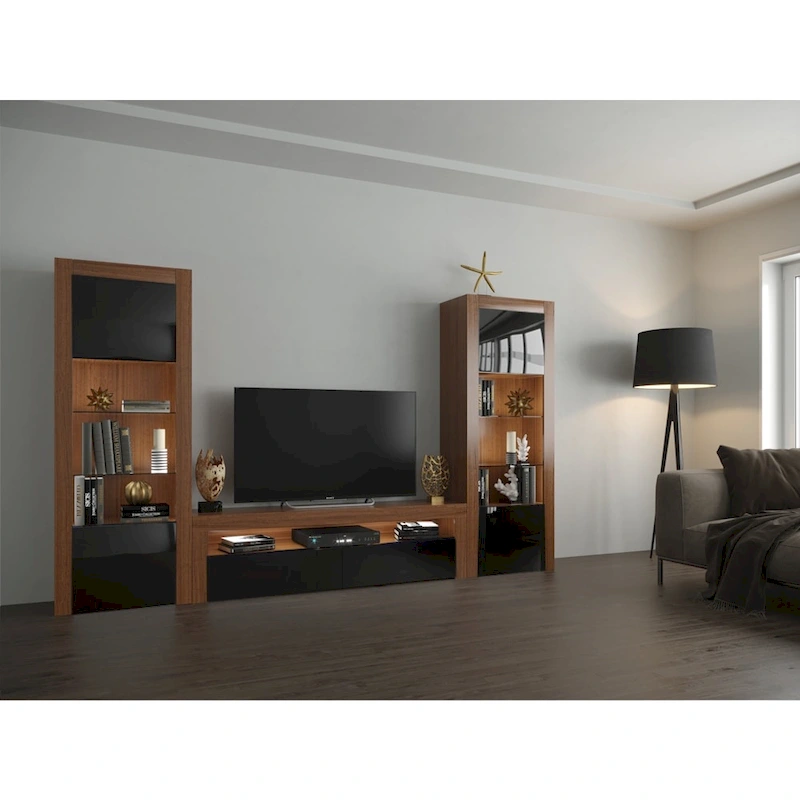 Milano Set Modern Wall Unit Entertainment Center