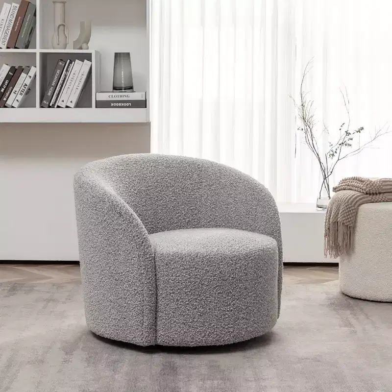 34 Wide Upholstered Swivel Barrel Chair